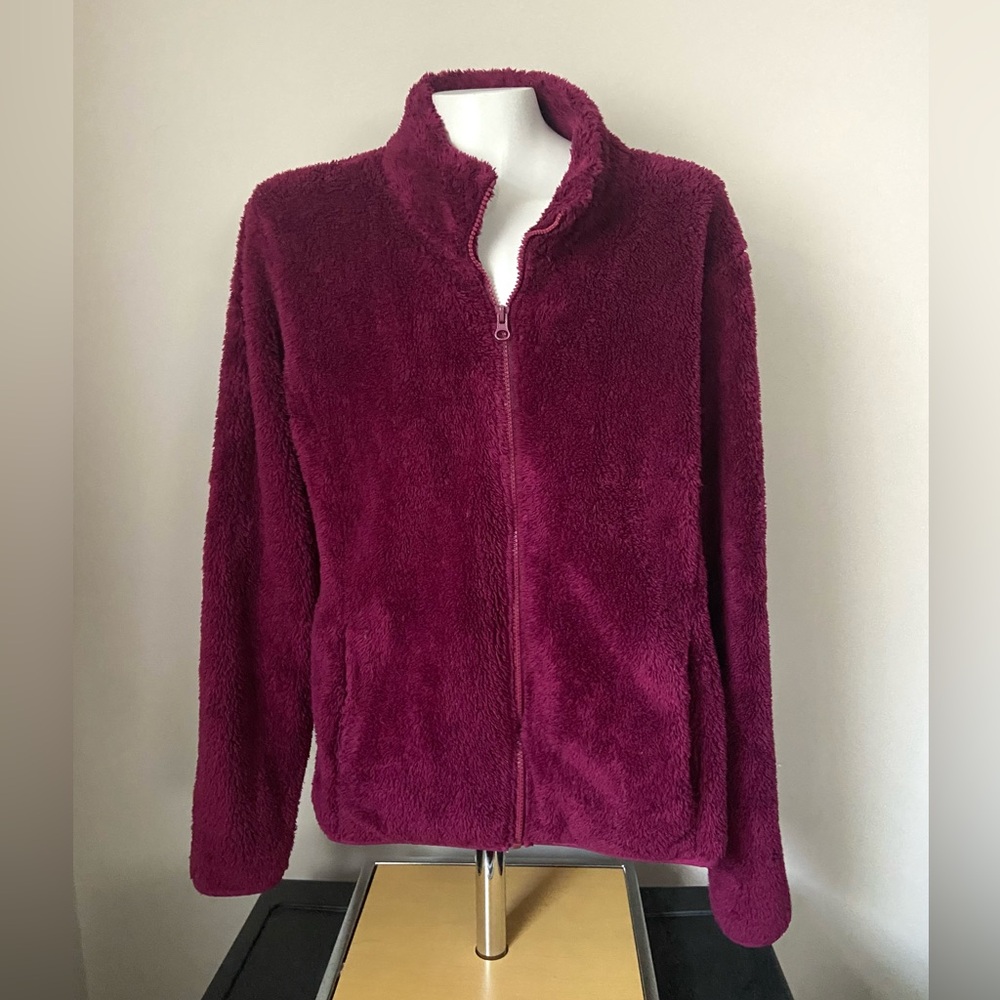 Arizona Jean Company Women’s Deep Red Teddy Jacket Size Large